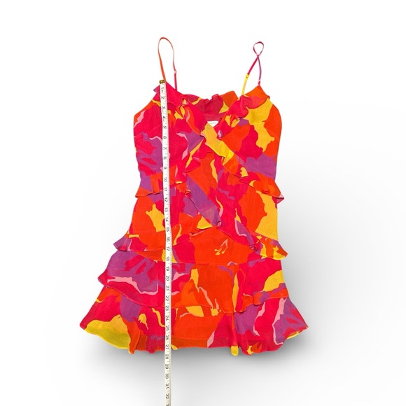 Ramy Brook Maria Pink Punch Amalfi Ruffle Mini Dress Sz 2 - Picture 7 of 15